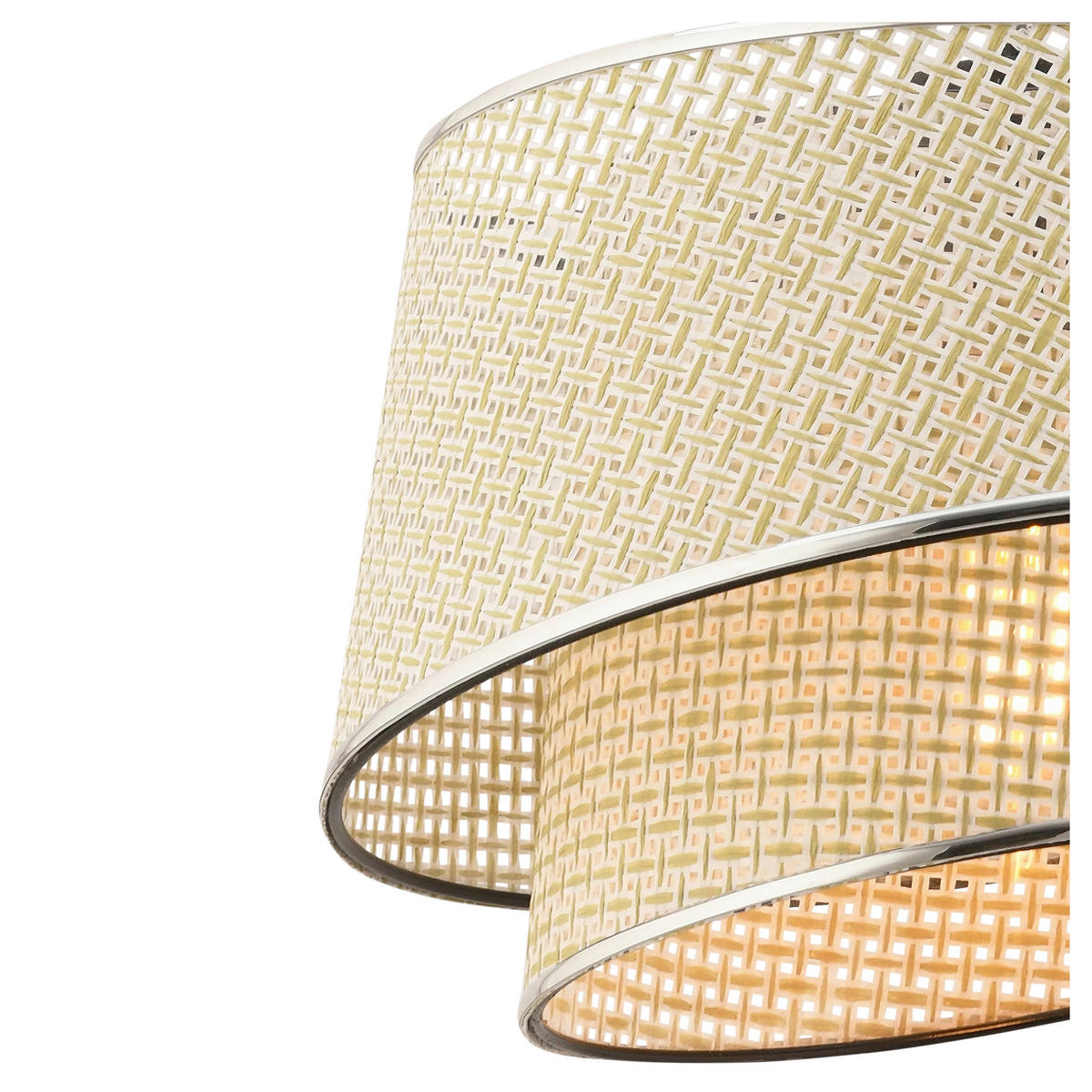 HÄNGELEUCHTE 32/65 cm   - Silberfarben/Creme, Design, Textil/Metall (32/65cm) - P & B