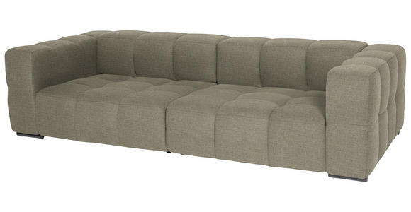 BIGSOFA  in Flachgewebe, Leinenoptik Beige  - Beige/Schwarz, Design, Textil/Metall (262/66/113cm) - Belluti