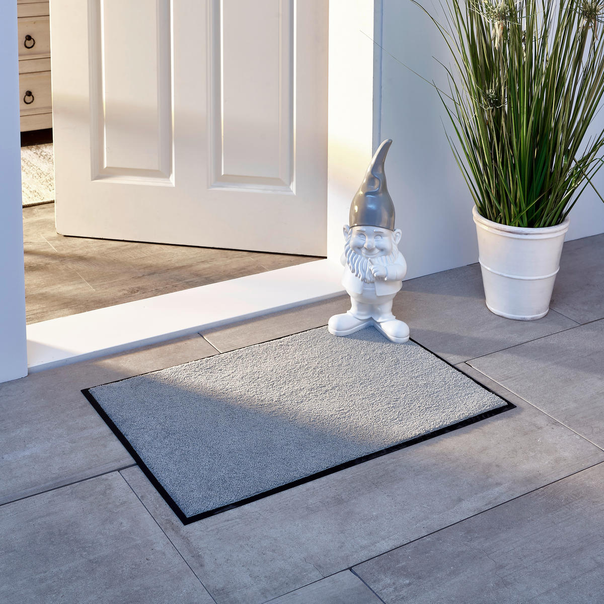 FUßMATTE 75/120 cm  - Grau, Basics, Kunststoff/Textil (75/120cm) - wash+dry