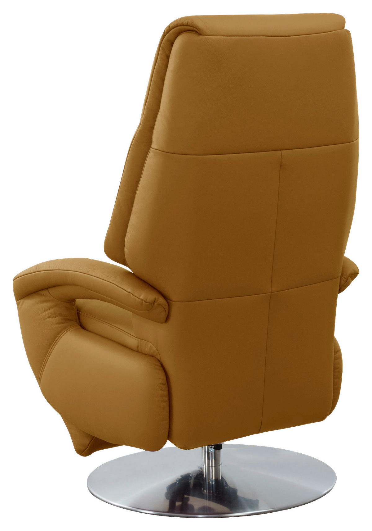 RELAXSESSEL Echtleder    - Chromfarben/Currygelb, KONVENTIONELL, Leder/Metall (74/111/77cm) - Sit & More