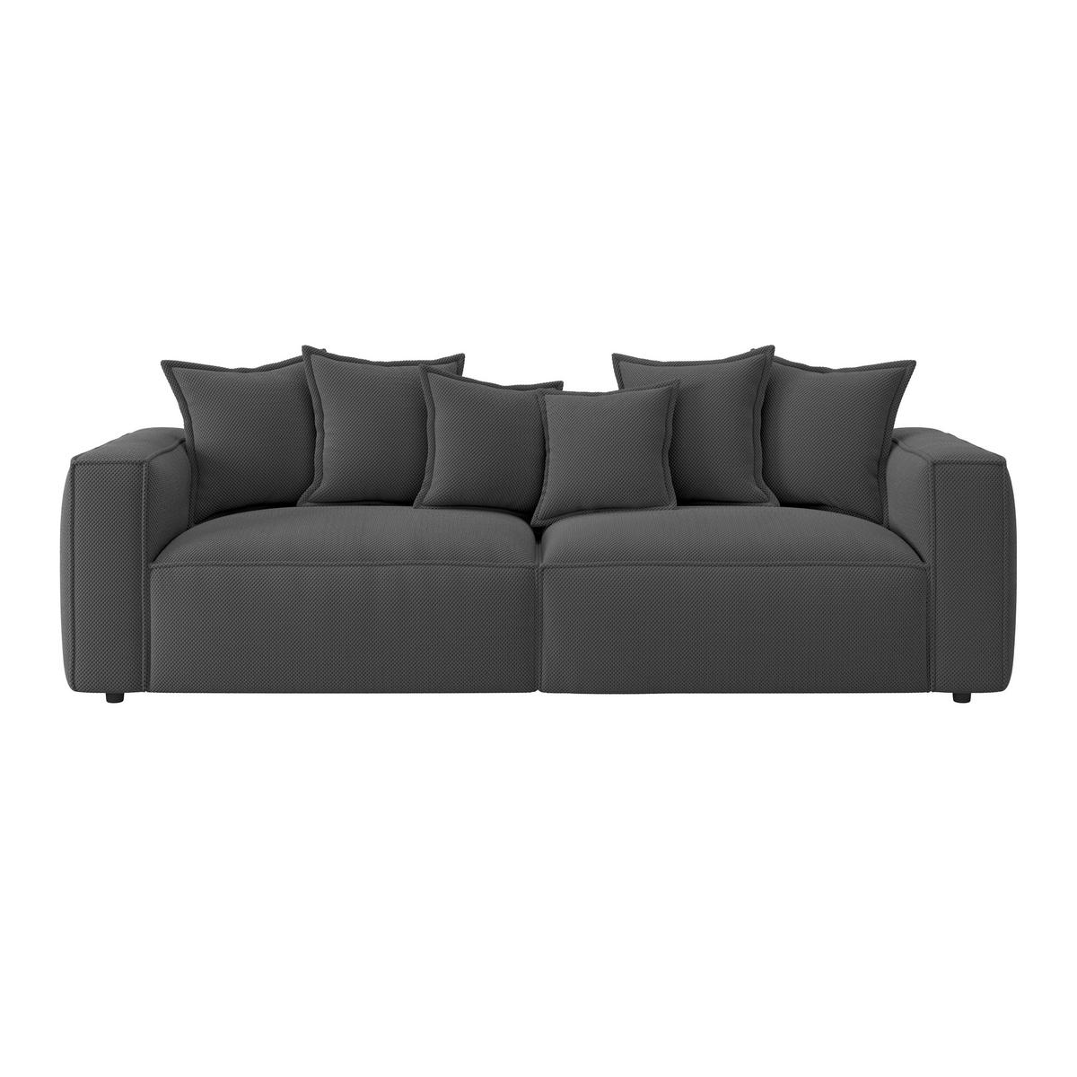 BIGSOFA in Mikrofaser Anthrazit  - Anthrazit/Schwarz, Modern, Textil (280/72/109cm) - MID.YOU