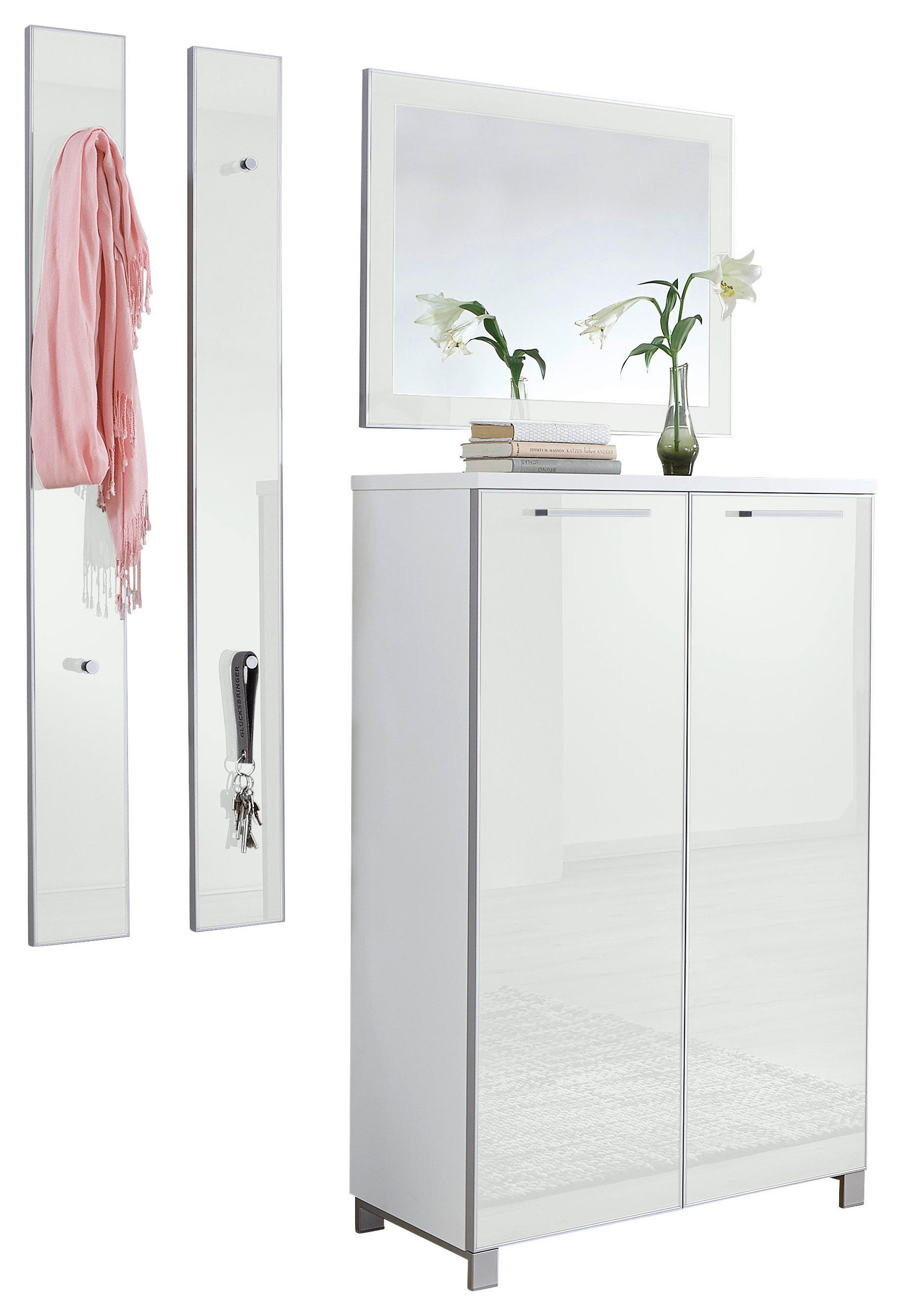 GARDEROBE Weiß - Weiß, Design, Glas (135/195/37cm)