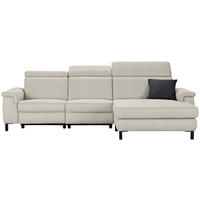 ECKSOFA Flachgewebe Beige  - Beige/Schwarz, Konventionell, Textil/Metall (304/182cm) - Pure Home Comfort