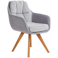 ARMLEHNSTUHL Flachgewebe  - Eichefarben/Grau, Design, Holz/Textil (65/85/68cm) - Linea Natura