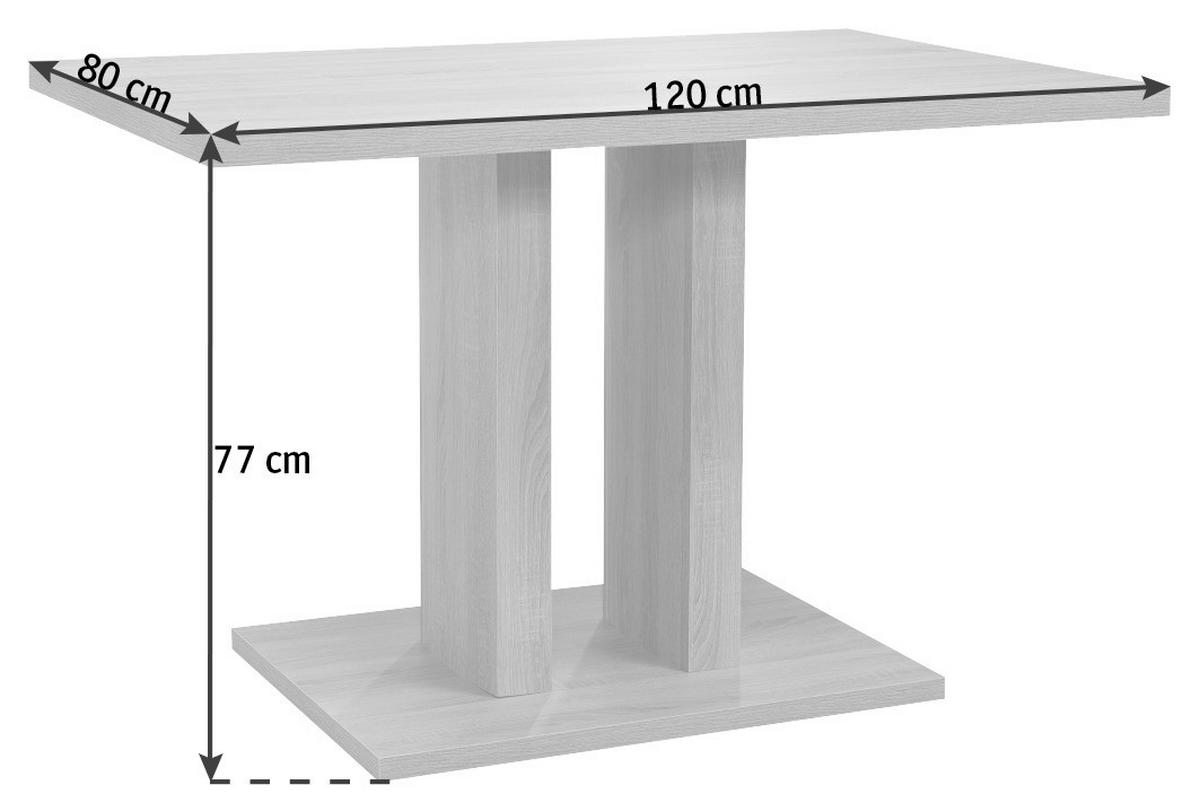 ESSTISCH rechteckig Sonoma Eiche  - Eichefarben/Sonoma Eiche, Natur, Holzwerkstoff (120/80/77cm) - Cantus