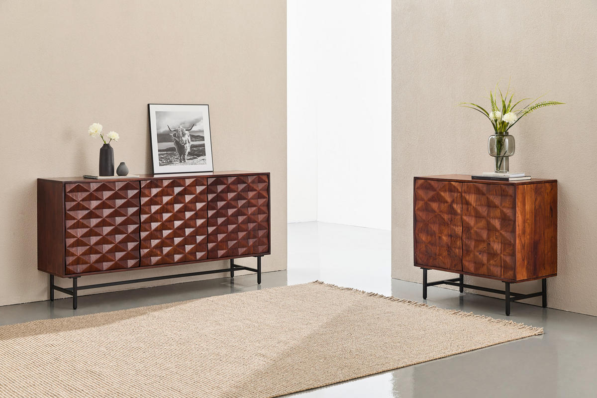 KOMMODE , 85/80/40 cm,  - Schwarz/Braun, KONVENTIONELL, Holz/Kunststoff (85/80/40cm) - Livetastic