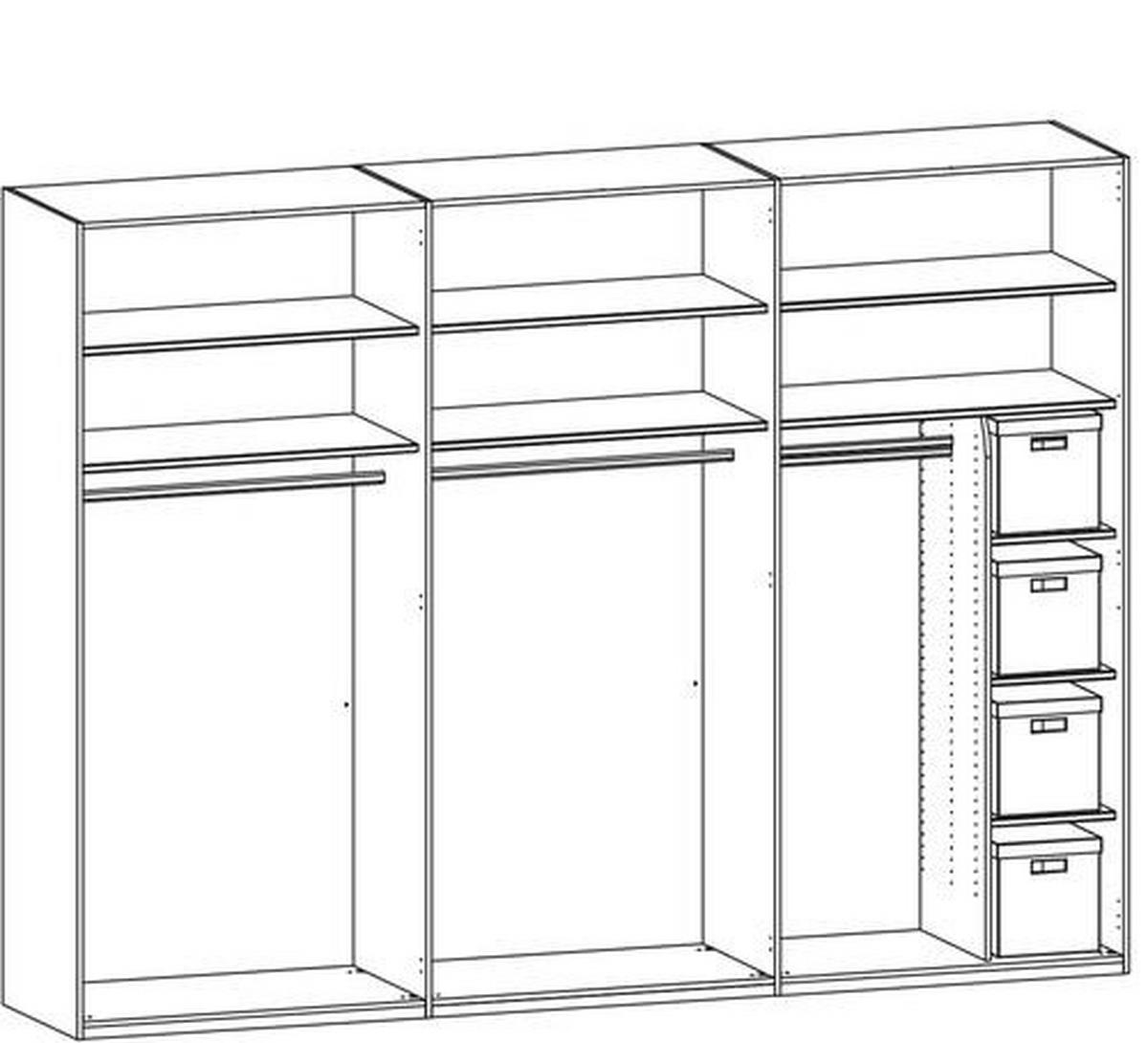 DREHTÜRENSCHRANK 301/223/60 cm 6-türig Graphitfarben  - Chromfarben/Graphitfarben, Design, Holzwerkstoff/Metall (301/223/60cm) - home24