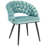 ARMLEHNSTUHL  in Eisen Samt  - Jadegrün/Schwarz, Design, Textil/Metall (58/80/62cm) - Novel