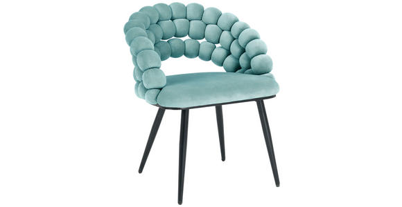 ARMLEHNSTUHL  Stoffauswahl Samt  - Jadegrün/Schwarz, Design, Textil/Metall (58/80/62cm) - Novel