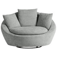 SESSEL Chenille, Webstoff Grau    - Silberfarben/Schwarz, MODERN, Kunststoff/Textil (130/80/112cm) - Trendmanufaktur