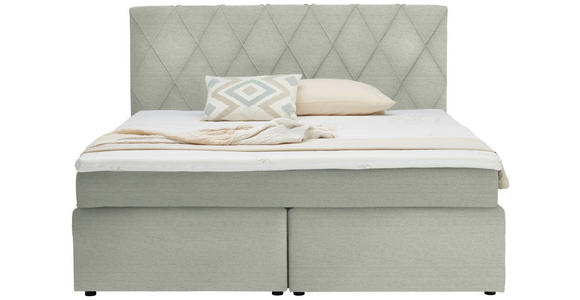 BOXSPRINGBETT 180/200 cm in Weiß - Schwarz/Weiß, Design, Kunststoff/Textil (180/200cm) - Xora