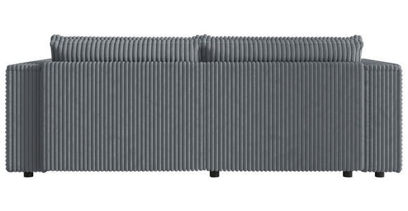 ECKSOFA Grau Cord Zierkissen, Rückenkissen, Schlaffunktion, Rücken echt  - Schwarz/Grau, MODERN, Kunststoff/Textil (153/250cm) - Xora