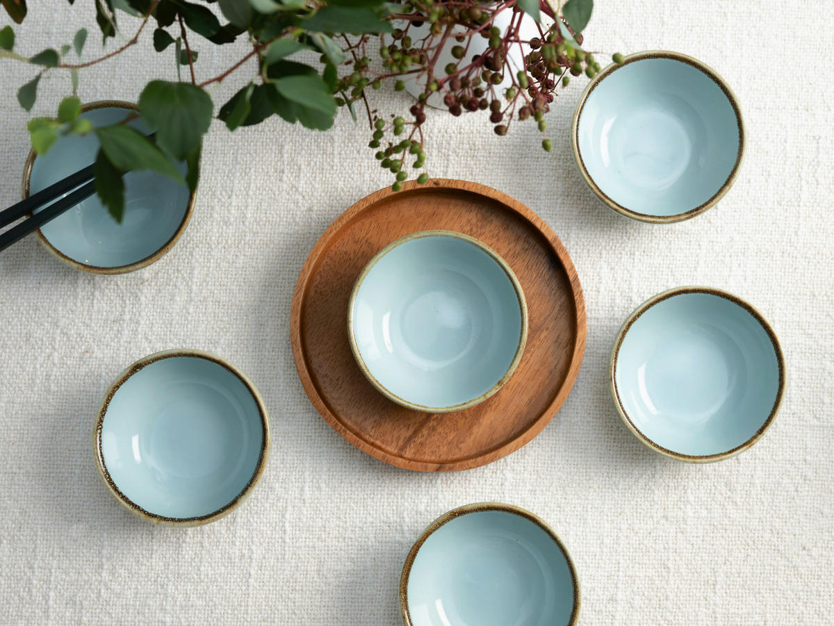 DIPSCHALENSET 8 cm  - Pastellblau, Trend, Keramik (8cm) - Creatable