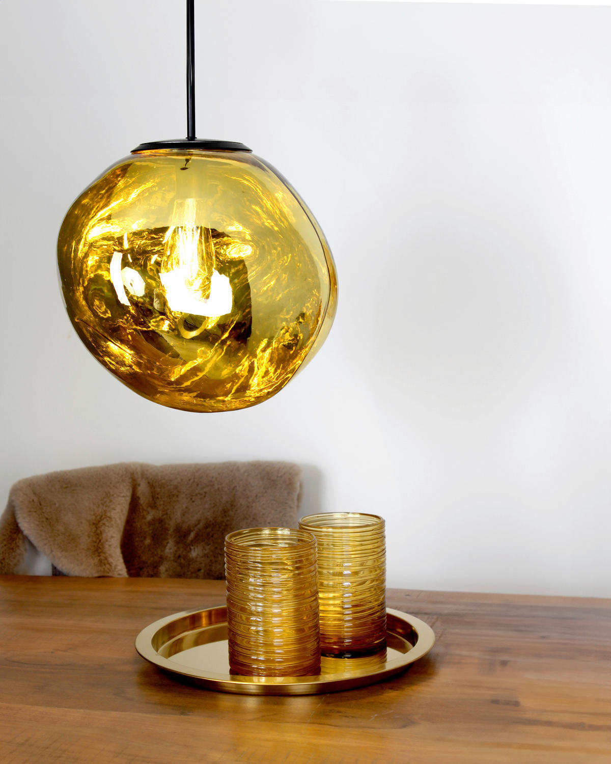 HÄNGELEUCHTE 36/150 cm  - Gelb, Basics, Glas (36/150cm)