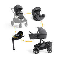 KINDERWAGENSET  Versiti 4in1  Ebony  - Blaugrau/Schwarz, Basics, Textil/Metall (64/109/114cm) - Joie