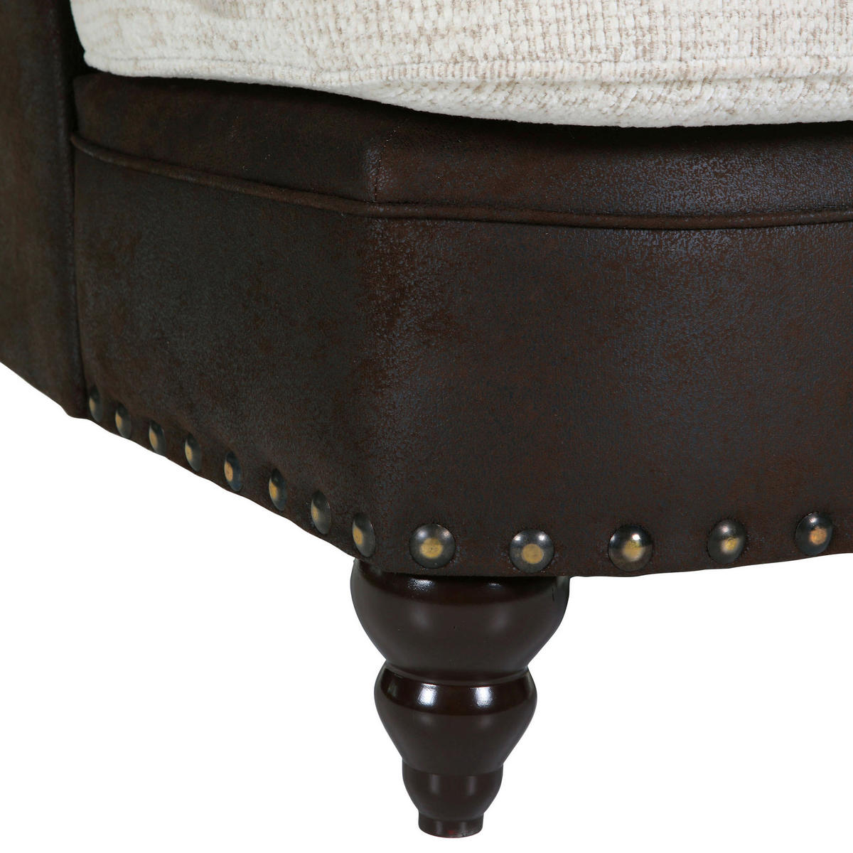XXL-SESSEL Chenille, Mikrofaser Dunkelbraun, Beige    - Dunkelbraun/Beige, ROMANTIK / LANDHAUS, Holz/Textil (125/102/138cm) - Landscape