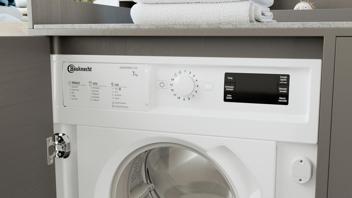 EINBAUWASCHMASCHINE BI WMBG 71483E DE N  - Weiß, Basics, Metall (60/82/55cm) - Bauknecht