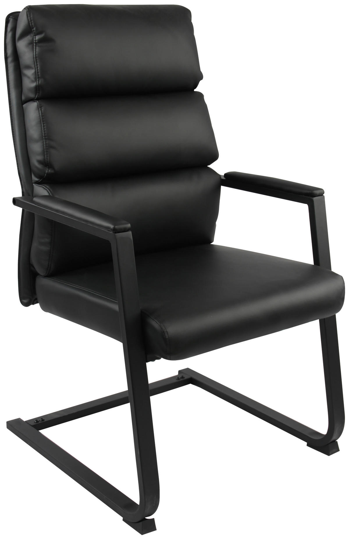 BESUCHERSTUHL Schwarz  - Schwarz, MODERN, Textil/Metall (53/73/52cm) - Livetastic