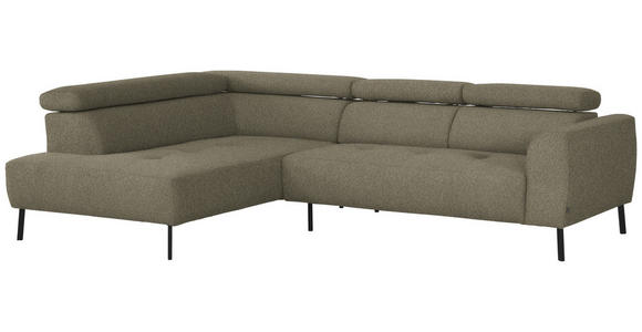 ECKSOFA in Struktur Hellbraun 205/280 cm - Hellbraun/Schwarz, Design, Textil/Metall (205/280cm) - Xora