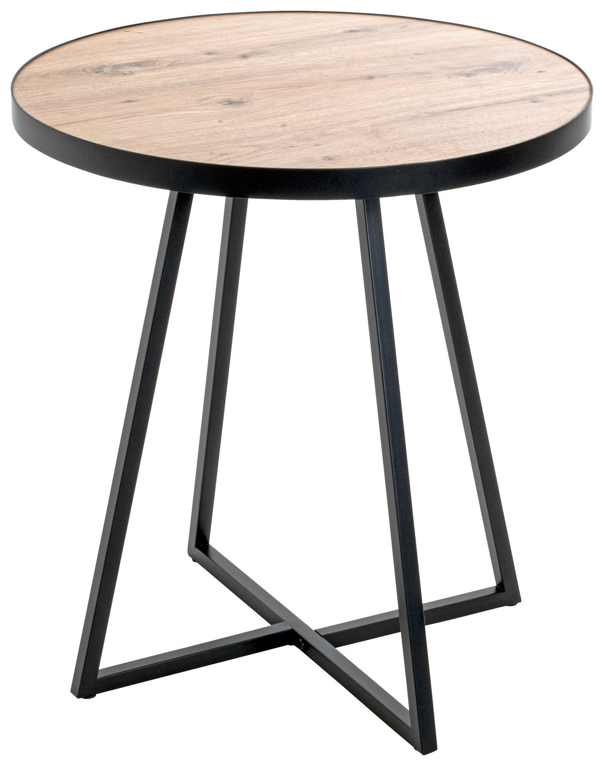 PRÍRUČNÝ STOLÍK, čierna, farba duba - čierna/farba duba, Design, kov/kompozitné drevo (52/52/48cm)