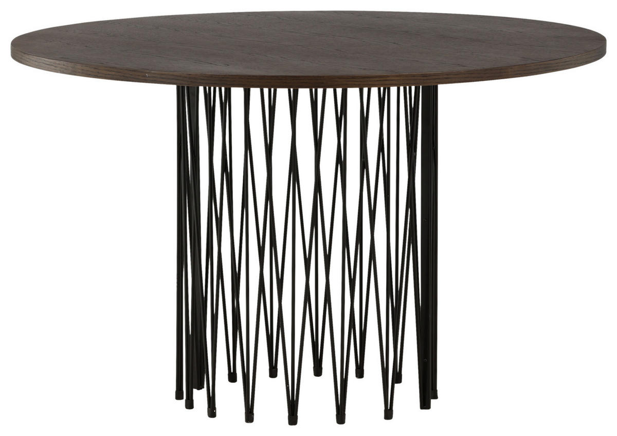 MATBORD i metall, trämaterial 120/120/74 cm   - svart/mörkbrun, Design, metall/trämaterial (120/120/74cm) - Livetastic