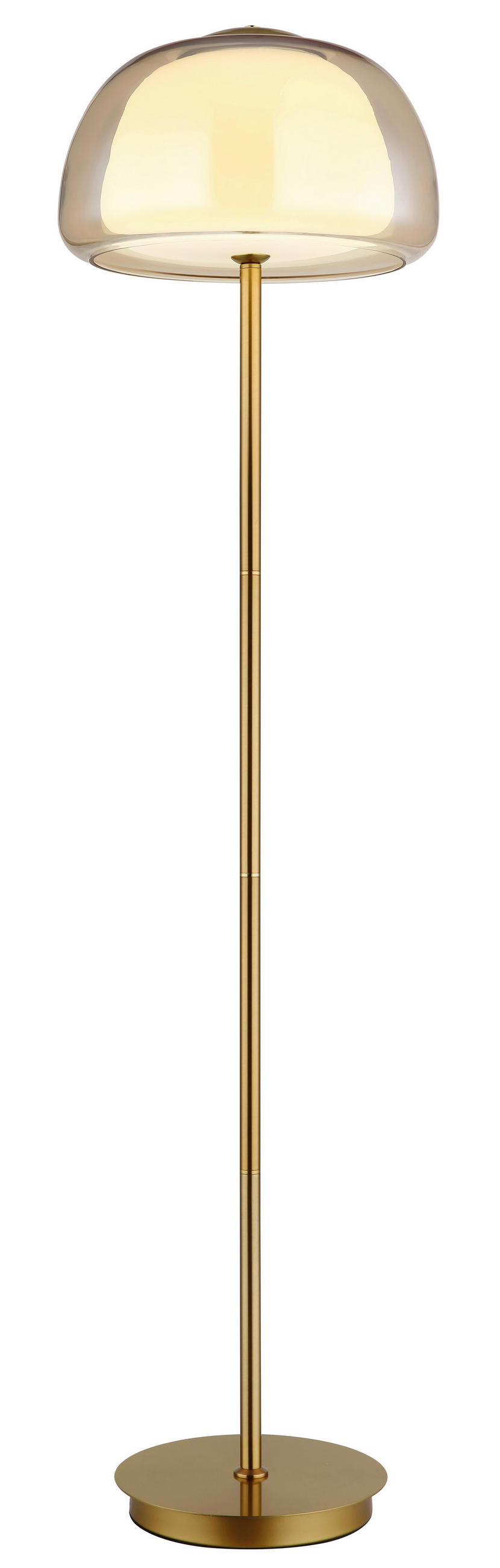 LED-STEHLEUCHTE 38/150 cm    - Goldfarben/Bernsteinfarben, Design, Glas/Kunststoff (38/150cm) - Globo