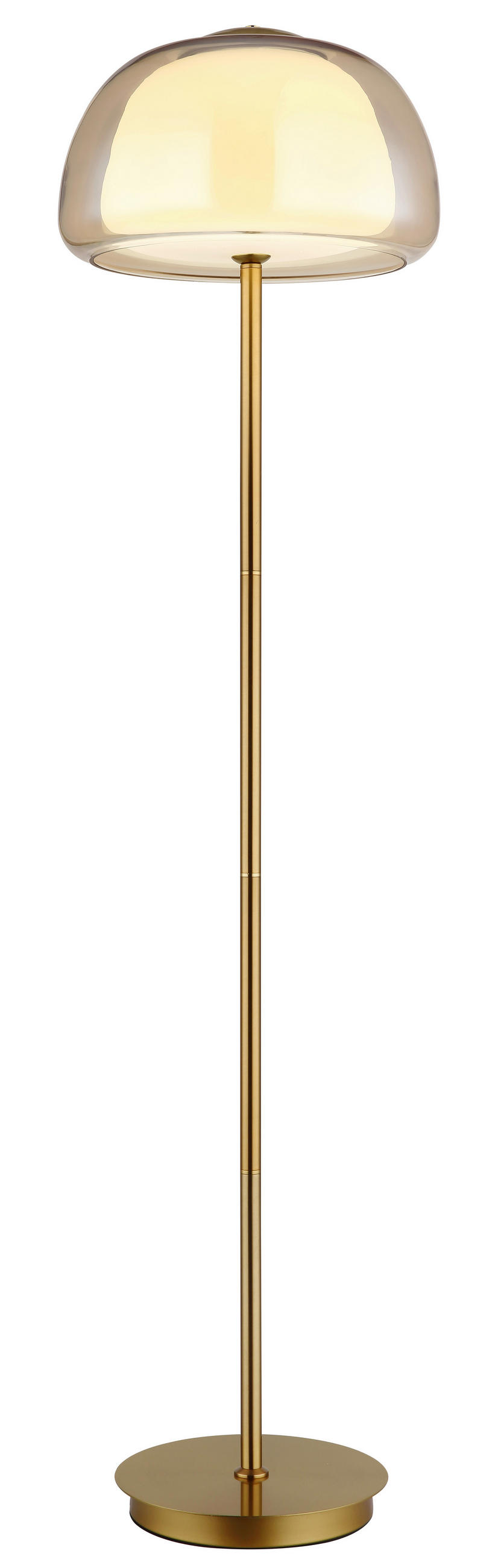 LED-STEHLEUCHTE 38/150 cm    - Goldfarben/Bernsteinfarben, Design, Glas/Kunststoff (38/150cm) - Globo