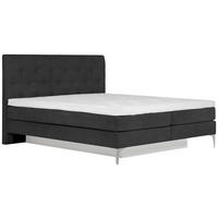 BOXSPRINGBETT 160/200 cm  in Graphitfarben  - Chromfarben/Graphitfarben, Design, Textil/Metall (160/200cm) - Welnova
