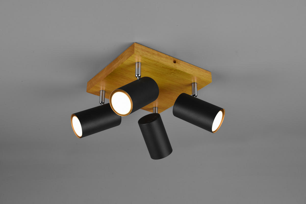STRAHLER - Schwarz, Design, Holz/Metall (22/16/22cm) - Trio Leuchten