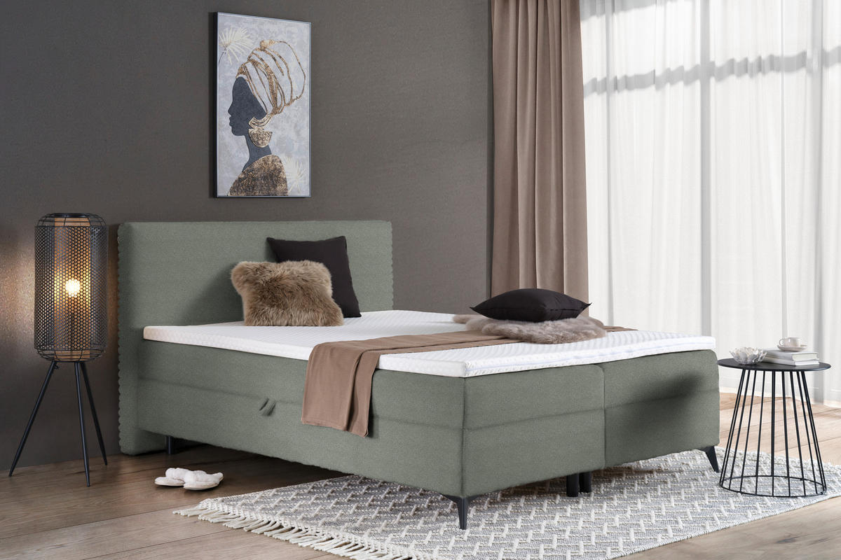 BOXBETT 180/200 cm  in Grau  - Schwarz/Grau, Design, Holz/Holzwerkstoff (180/200cm) - Xora