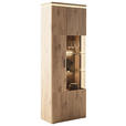 VITRINE  in Eichefarben  - Eichefarben/Anthrazit, KONVENTIONELL, Glas/Holzwerkstoff (75/208/38cm) - Cantus