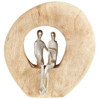 SKULPTUR - Silberfarben/Naturfarben, Natur, Holz/Metall (24/25/9cm) - Ambia Home