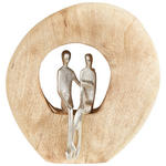 SKULPTUR - Silberfarben/Naturfarben, Natur, Holz/Metall (24/25/9cm) - Ambia Home