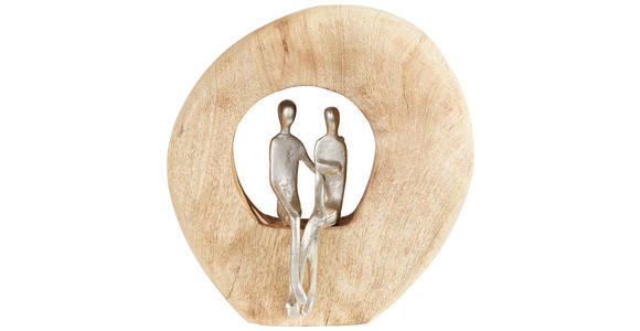 SKULPTUR - Silberfarben/Naturfarben, Natur, Holz/Metall (24/25/9cm) - Ambia Home