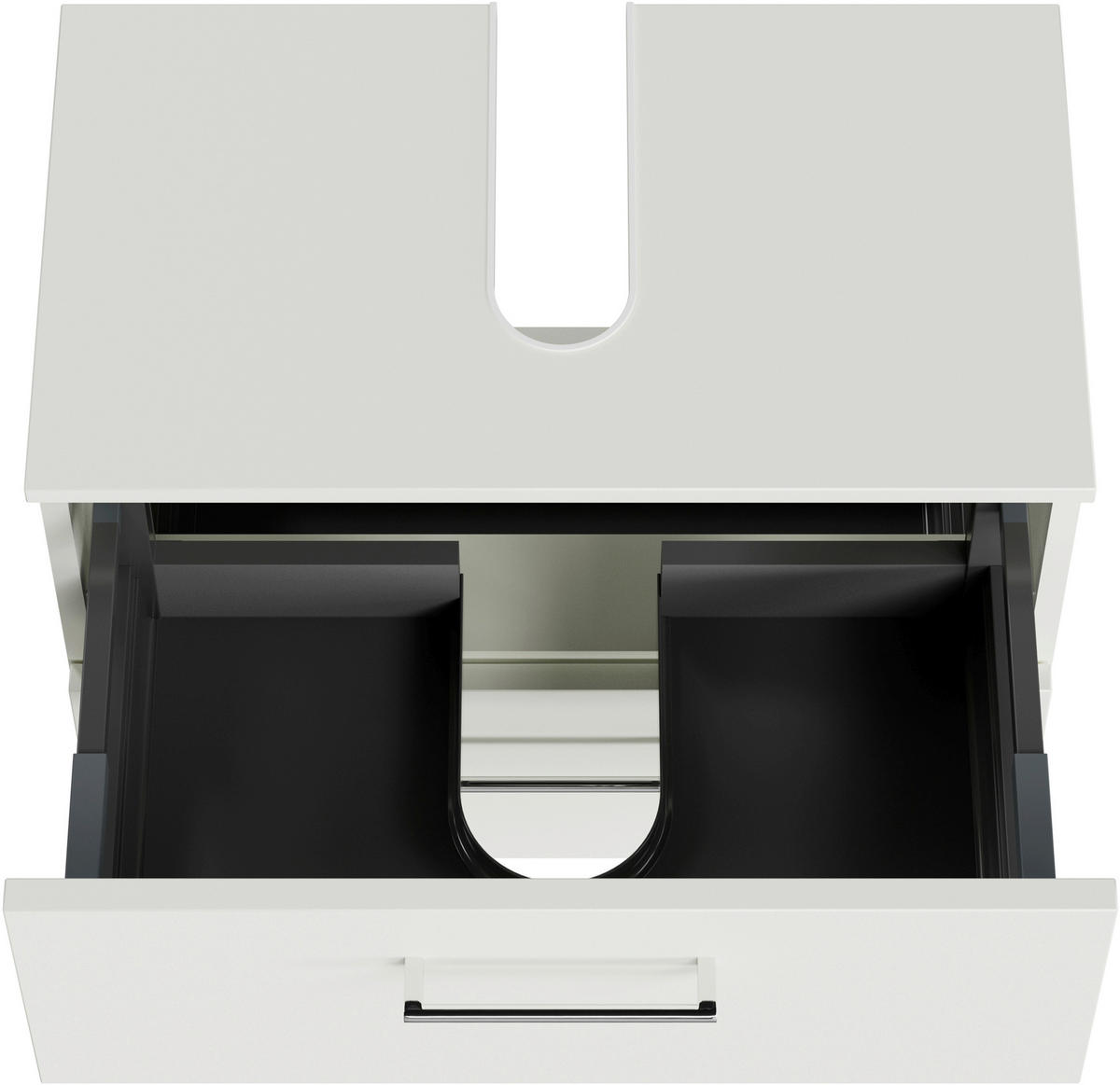 WASCHBECKENUNTERSCHRANK 60/49,8/33,3 cm  - Chromfarben/Weiß, KONVENTIONELL, Holzwerkstoff/Metall (60/49,8/33,3cm) - Sadena