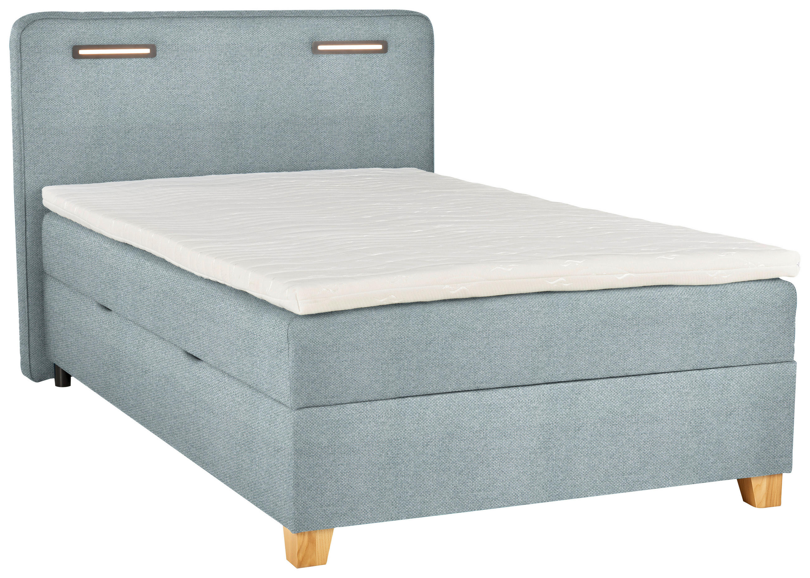 BOXBETT 120/200 cm  in Mintgrau  - Mintgrau, Konventionell, Holz/Textil (120/200cm) - Moderano