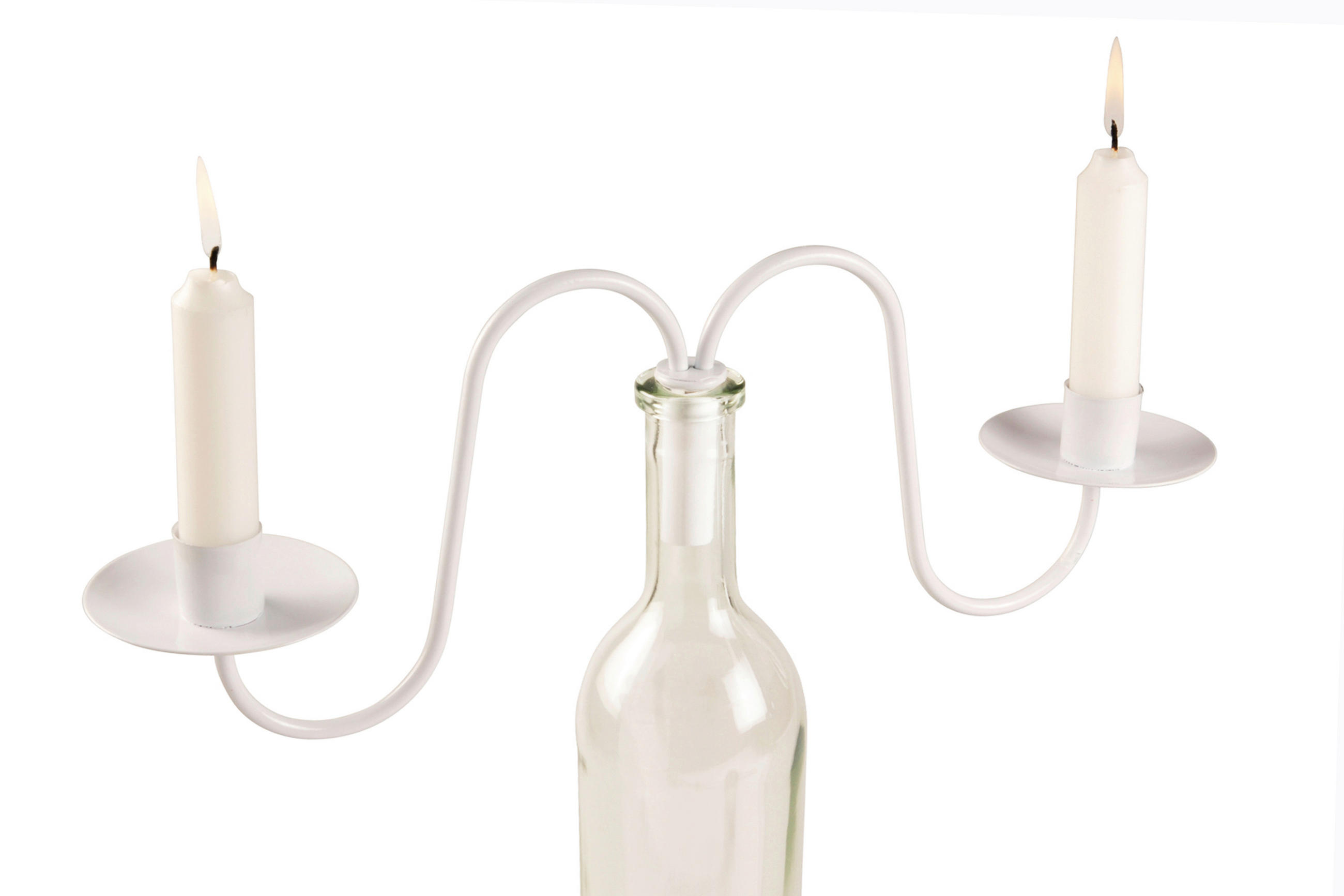 STOJAN NA SVIEČKU  kov - biela, Basics, kov (37/15/8cm)