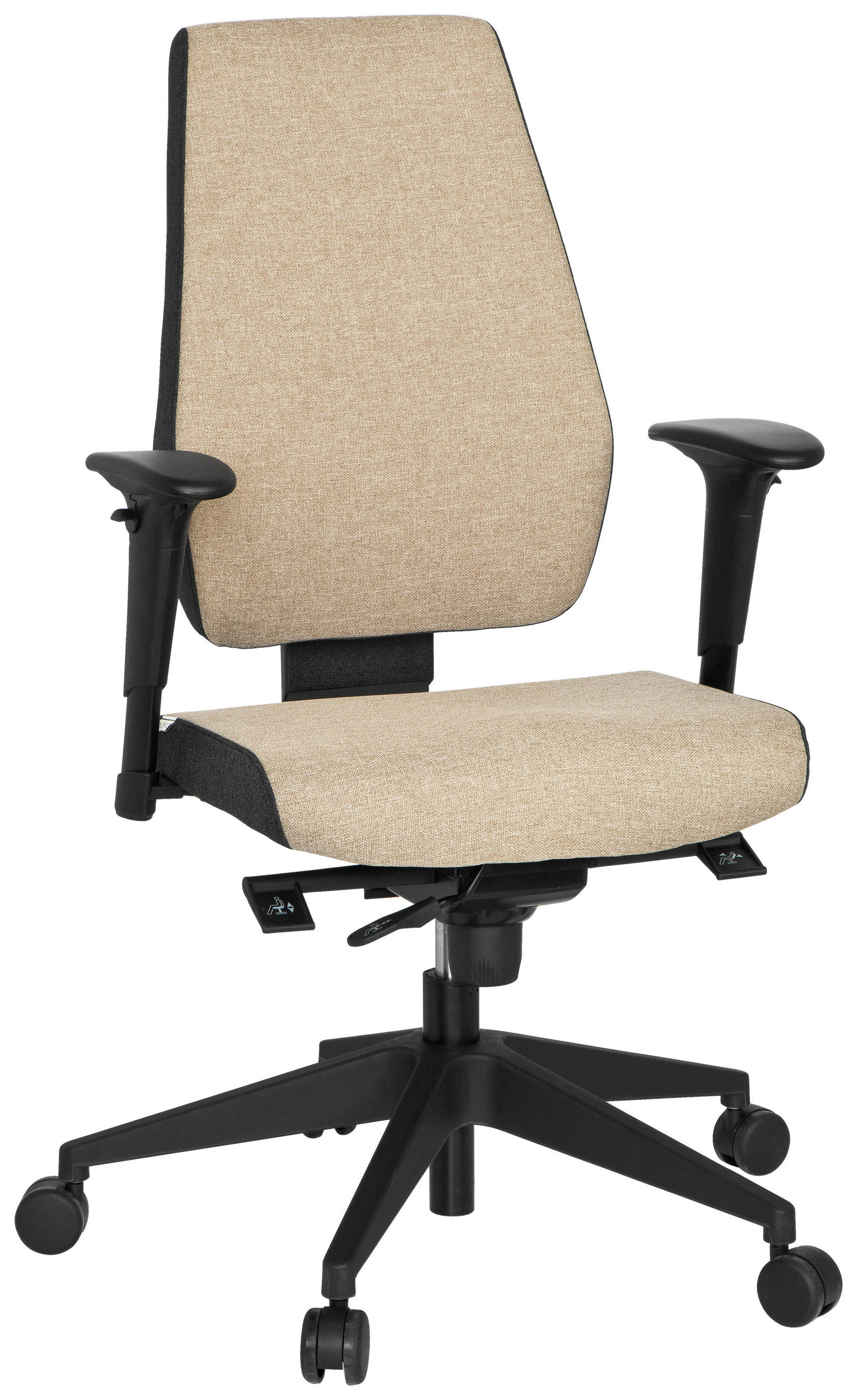 DREHSTUHL Flachgewebe Schwarz, Dunkelgrau, Beige  - Dunkelgrau/Beige, MODERN, Kunststoff/Textil (56/123/47cm) - MID.YOU
