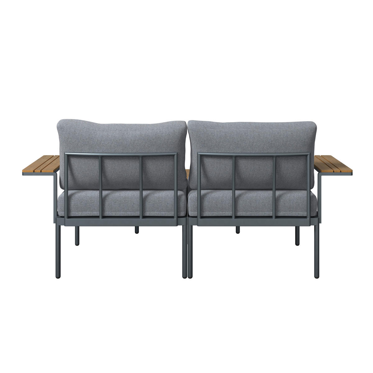 LOUNGEGARNITUR 3-teilig   85/64.5/71.5 cm Stahl  - Dunkelgrau/Naturfarben, MODERN, Kunststoff/Textil (85/64.5/71.5cm) - Ambia Garden