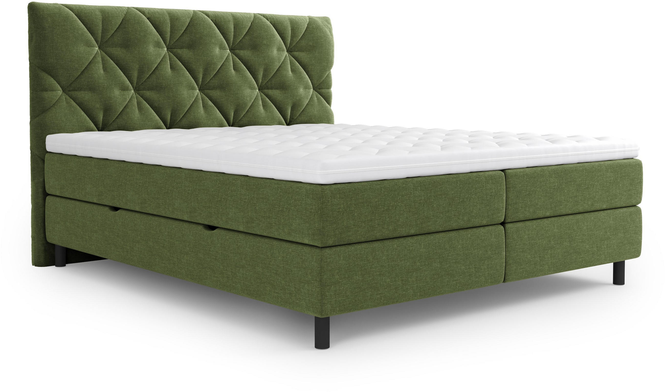 BOXBETT 180/200 cm  in Grün  - Schwarz/Grün, Design, Holz/Holzwerkstoff (180/200cm) - Esposa