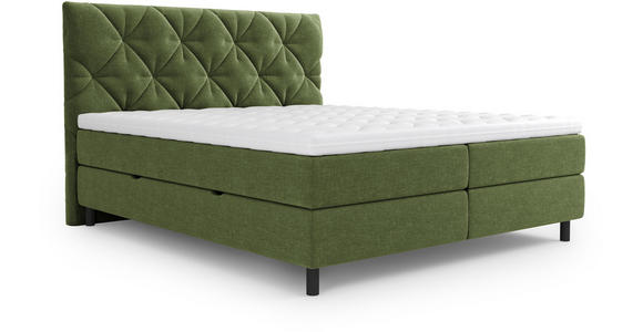 BOXBETT 180/200 cm in Grün - Schwarz/Grün, Design, Holz/Holzwerkstoff (180/200cm) - Esposa