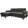 ECKSOFA in Struktur Dunkelgrau  - Dunkelgrau/Schwarz, Holz/Textil (148/228cm) - MID.YOU