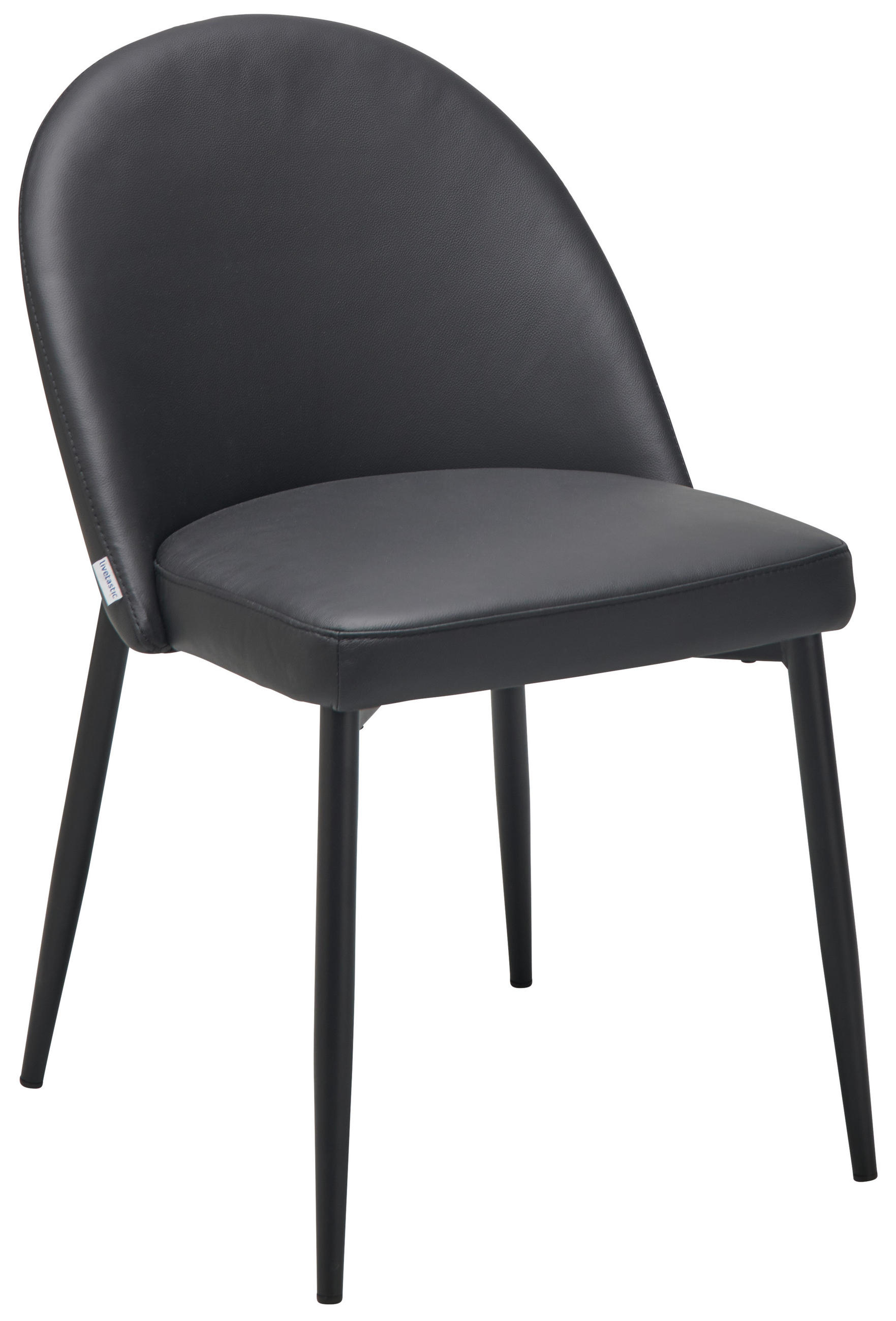 Livetastic Stuhl Echtleder Schwarz 51.5x81.5x61 cm