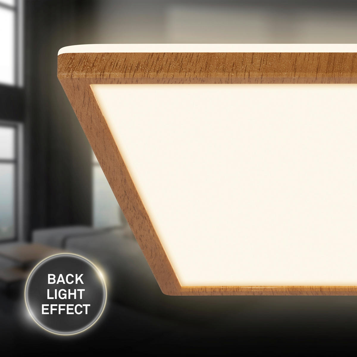 LED-PANEEL 42/42/3 cm  - Eichefarben, Basics, Kunststoff (42/42/3cm)