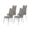 STUHL-SET 4 Stück  in Stahl Mikrofaser Metall, Textil  - Chromfarben/Grau, MODERN, Textil/Metall (44/98/61cm) - MID.YOU