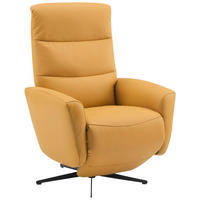 RELAXSESSEL Textil, Leder Gelb  - Gelb/Schwarz, Design, Leder/Textil (76/112/80cm) - Livetastic