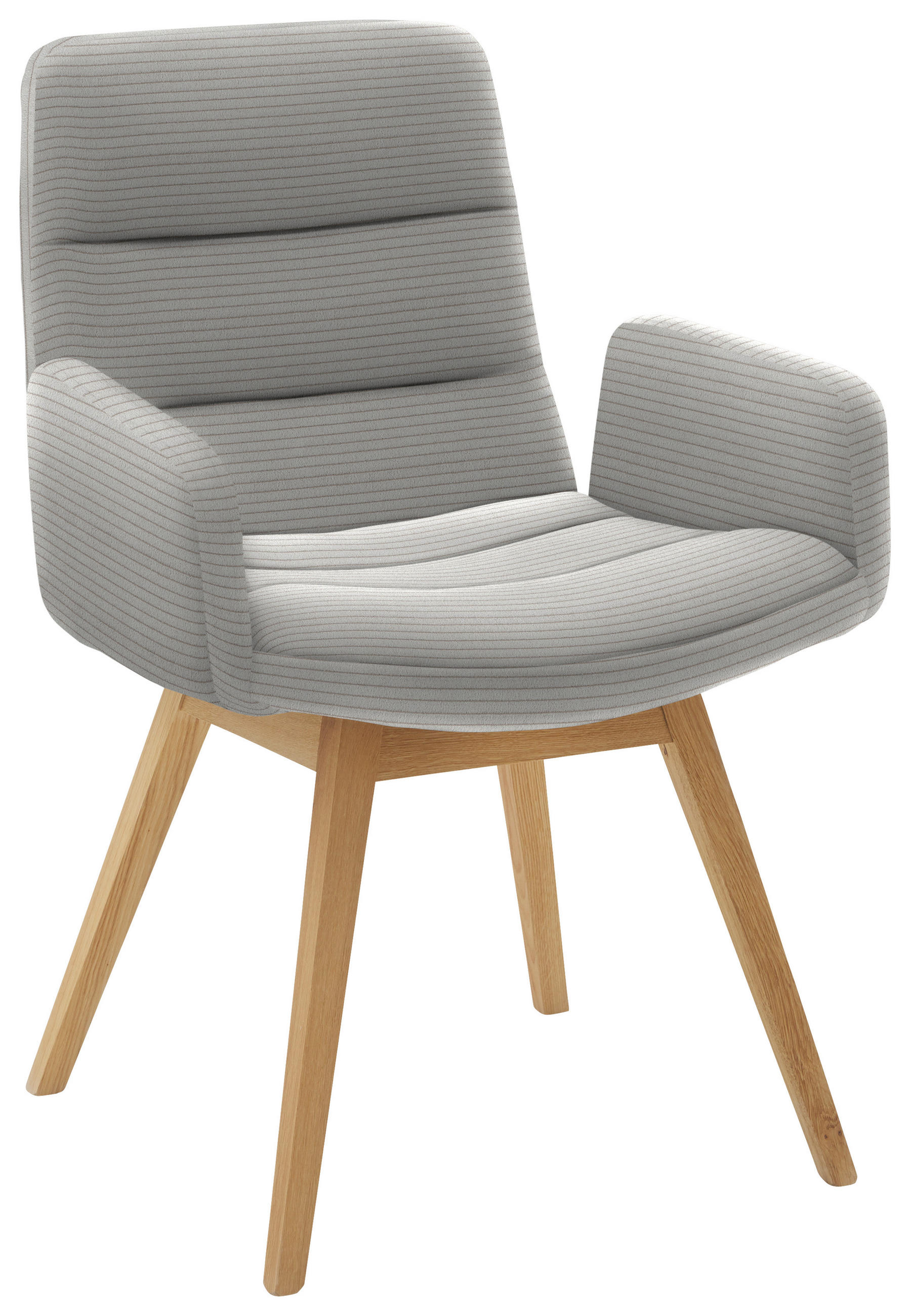 ARMLEHNSTUHL in Cord - Greige/Naturfarben, Design, Holz/Textil (61/88/66cm) - Dieter Knoll