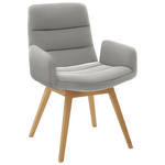 ARMLEHNSTUHL  in Cord  - Greige/Naturfarben, Design, Holz/Textil (61/88/66cm) - Dieter Knoll