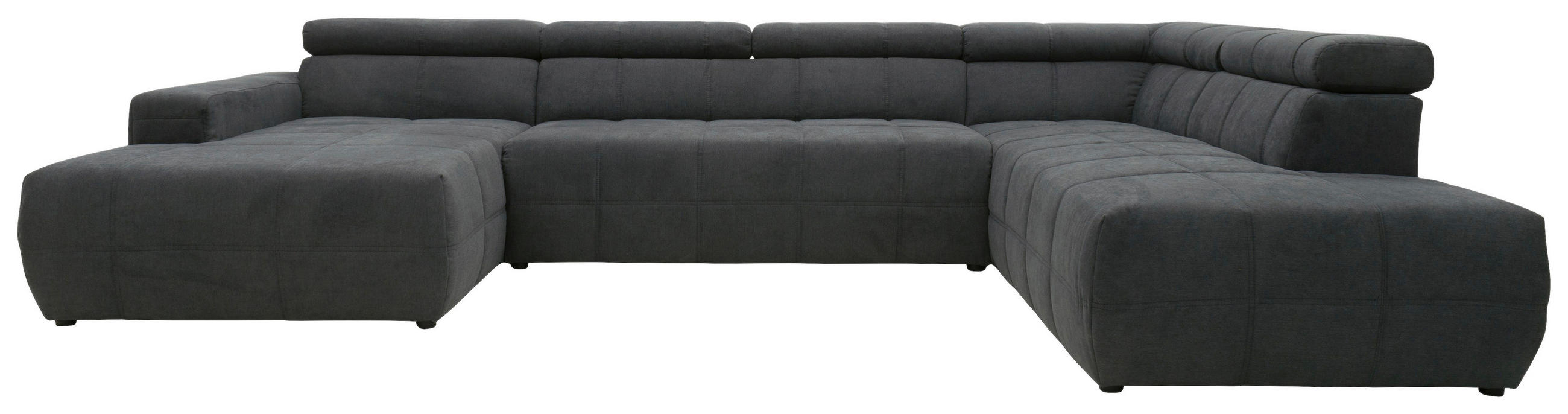 WOHNLANDSCHAFT Dunkelgrau Mikrofaser  - Dunkelgrau/Schwarz, Design, Kunststoff/Textil (175/359/228cm) - MID.YOU