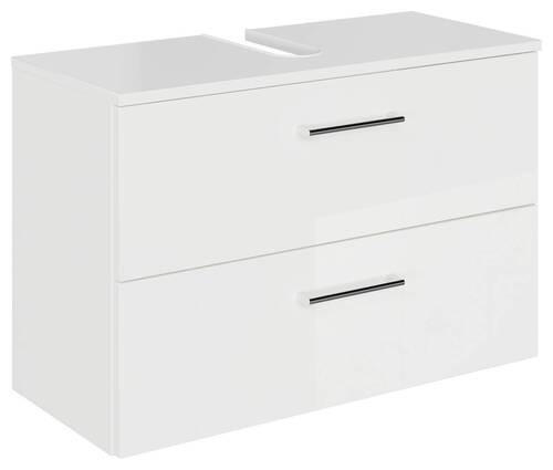 WASCHBECKENUNTERSCHRANK 75/49,8/33,3 cm  - Chromfarben/Weiß Hochglanz, KONVENTIONELL, Holzwerkstoff/Metall (75/49,8/33,3cm) - Sadena